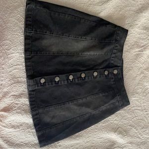 Black jean button-up skirt